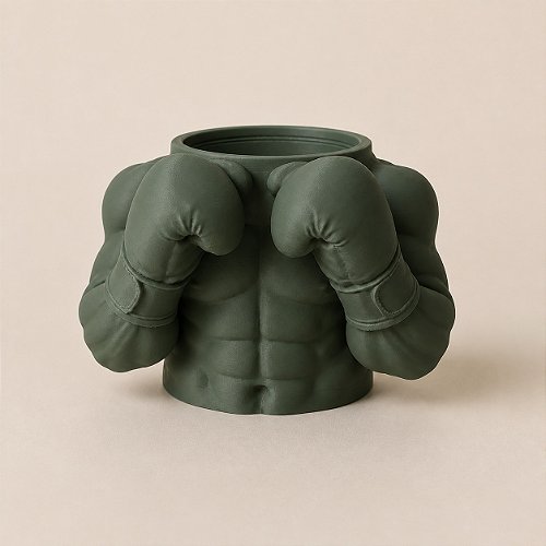 Porta-Canetas Busto de Boxeador Criandê Verde