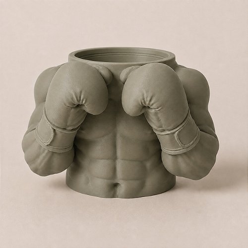 Porta-Canetas Busto de Boxeador Criandê Wood Gold