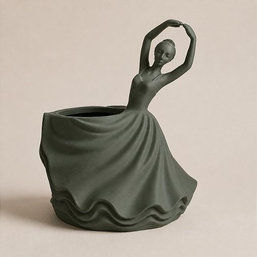 Porta-Canetas Bailarina Clássica Criandê Verde