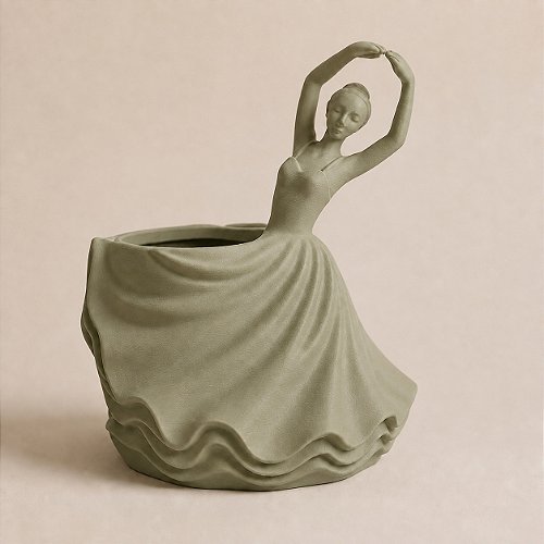 Porta-Canetas Bailarina Clássica Criandê Wood Gold