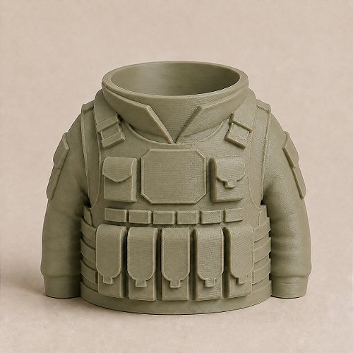 Porta-Canetas Colete Tático Militar Criandê Wood Gold