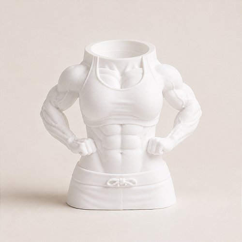 Porta-Canetas Corpo Fitness Feminino Criandê Branco