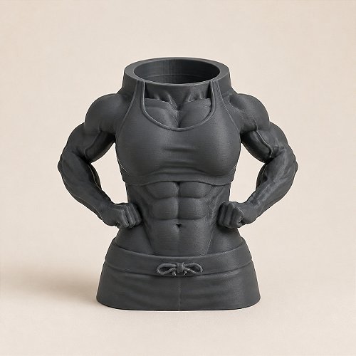 Porta-Canetas Corpo Fitness Feminino Criandê Cinza