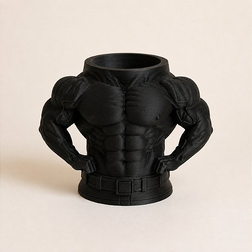 Porta-Canetas Torso de Fisiculturista Criandê Preto