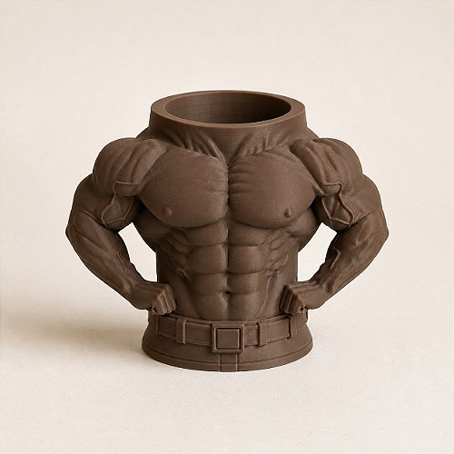 Porta-Canetas Torso de Fisiculturista Criandê Wood