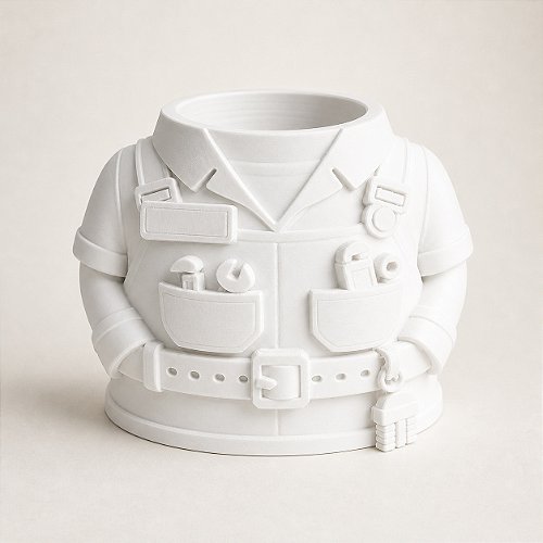 Porta-Canetas Uniforme de Encanador Criandê Branco