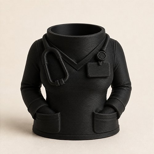 Porta-Canetas Jaleco de Médico Criandê Preto