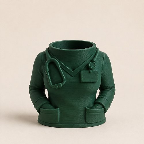 Porta-Canetas Jaleco de Médico Criandê Verde