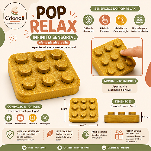Pop Relax Sensorial Efeito Plástico-Bolha Criandê