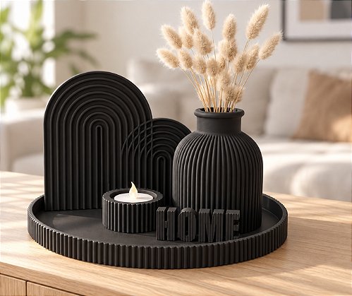 Kit decorativo Home Completo Criandê Preto 5 pcs