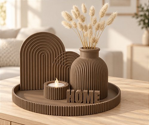 Kit decorativo Home Completo Criandê Wood 5 pcs