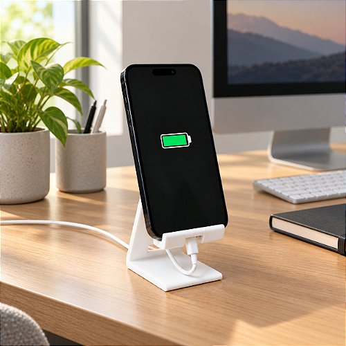 Suporte para Celular com Passagem para Cabo Criandê Branco