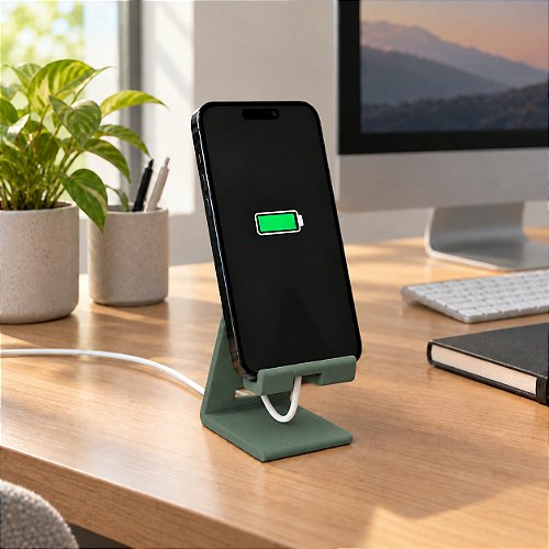 Suporte para Celular com Passagem para Cabo Criandê Verde