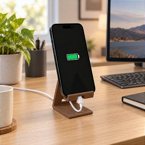 Suporte para Celular com Passagem para Cabo Criandê Wood