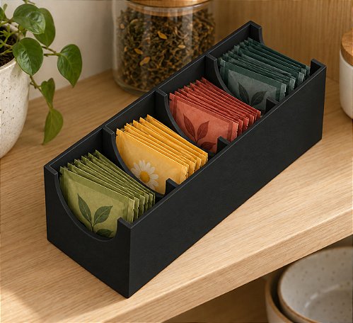 Porta Sachês de Chá Modular Criandê Preto