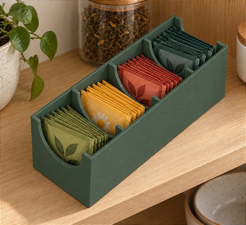Porta Sachês de Chá Modular Criandê Verde