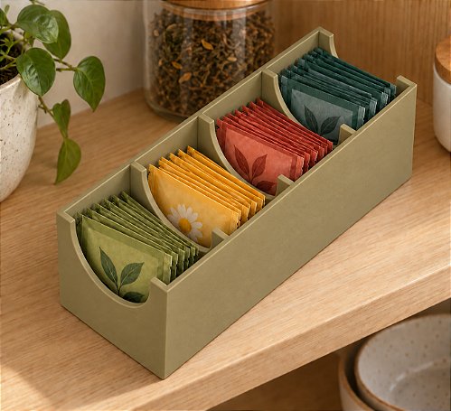 Porta Sachês de Chá Modular Criandê Wood Gold