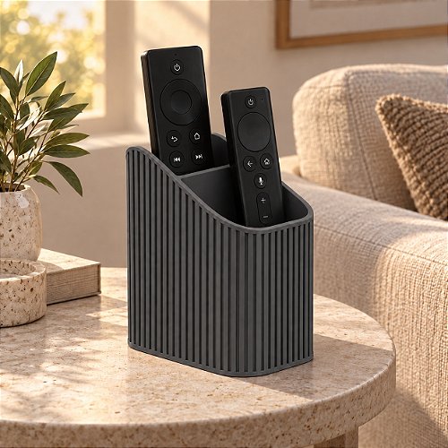 Porta-Controle Linea Canelado Criandê Cinza