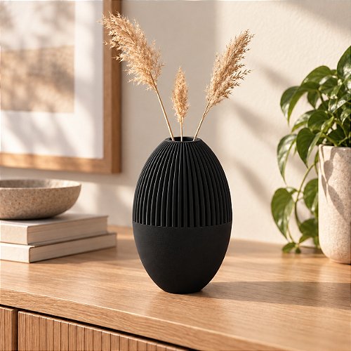 Vaso Julian Geométrico Criandê Preto