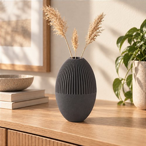 Vaso Julian Geométrico Criandê Cinza