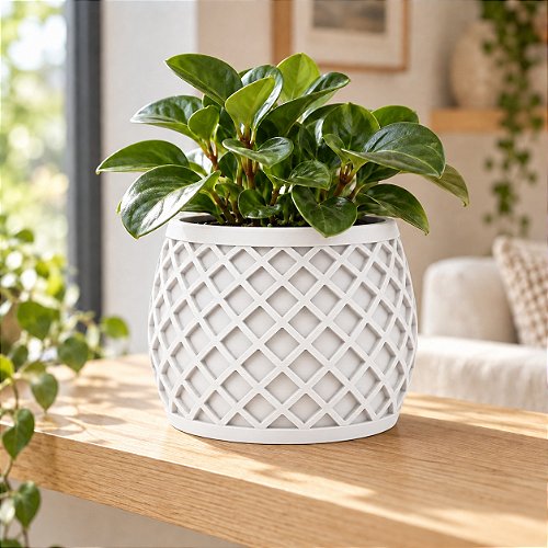 Vaso X Planter Geométrico Criandê Branco