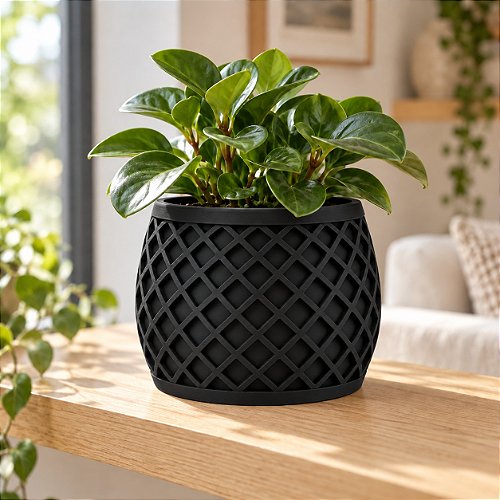 Vaso X Planter Geométrico Criandê Preto