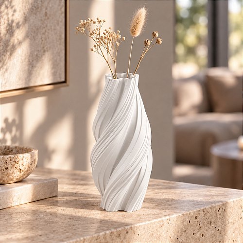 Vaso Espiral Margaret Criandê Branco