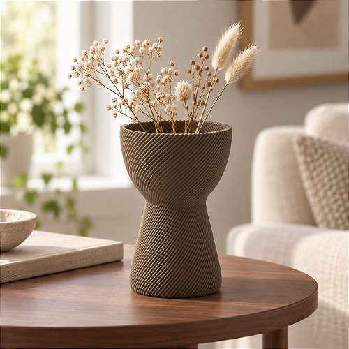 Vaso Ampulheta Espiral Criandê Wood