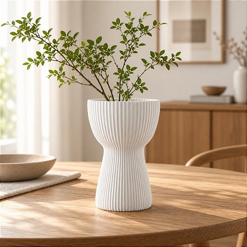 Vaso Copo Canelado Japandi Criandê Branco