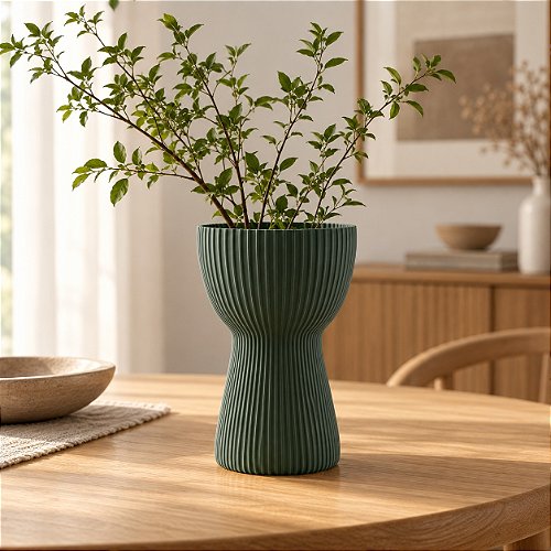 Vaso Copo Canelado Japandi Criandê Verde