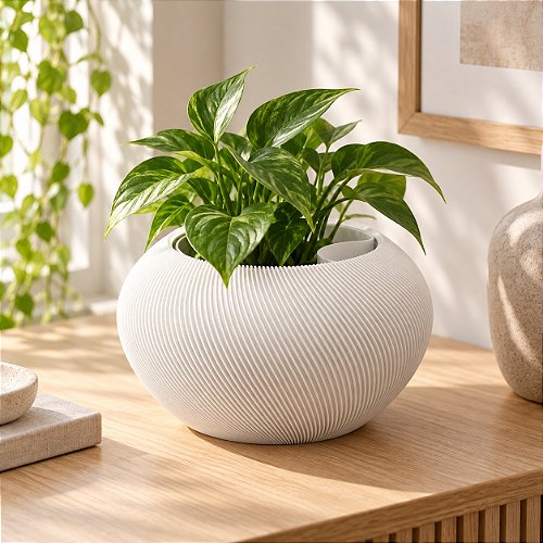 Vaso Grimalda com Inserto Criandê Branco