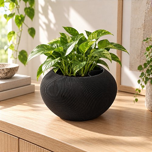 Vaso Grimalda com Inserto Criandê Preto