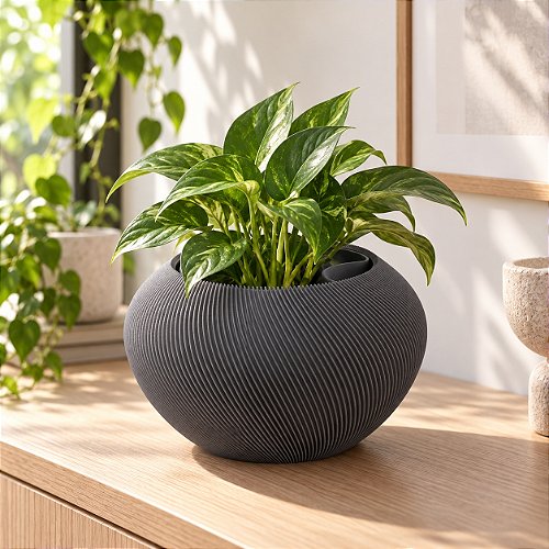 Vaso Grimalda com Inserto Criandê Cinza