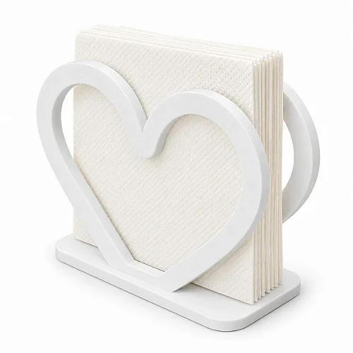 Porta-Guardanapo Coração Criandê Branco