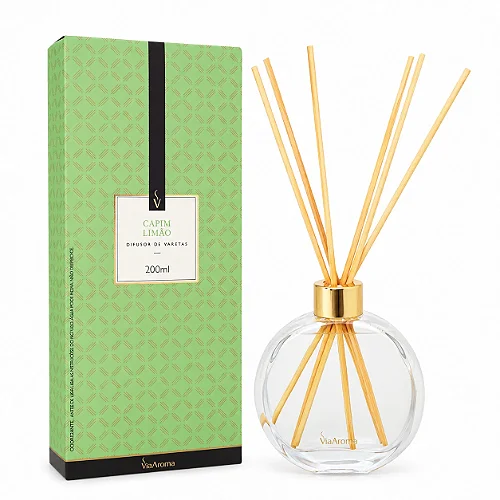 Difusor de Varetas Via Aroma Capim Limão 200 ml