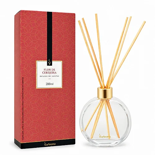 Difusor de Varetas Via Aroma Flor de Cerejeira 200 ml
