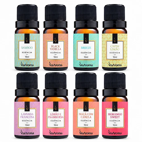 Kit Completo 8 Essências Via Aroma Clássicas 10 ml