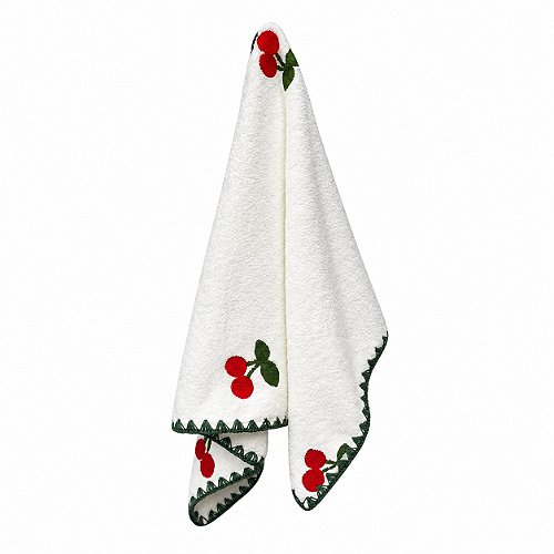 Pano de Copa Laço Home Power Sec 40x60cm Frutas Cereja Branco