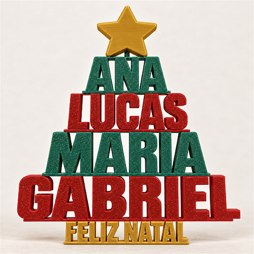 Árvore de Natal Personalizada com Nomes – Toque de Brilho