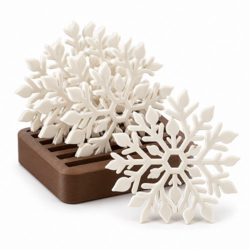 Porta-Copos Floco de Neve Botânico com Suporte – 7 Peças