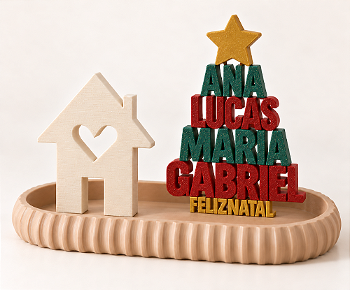 Kit Natal em Família Personalizado – Casinha Marfim
