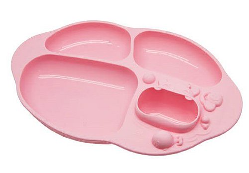 Prato de Silicone com Divisórias e Sucção Porquinha - Marcus & Marcus