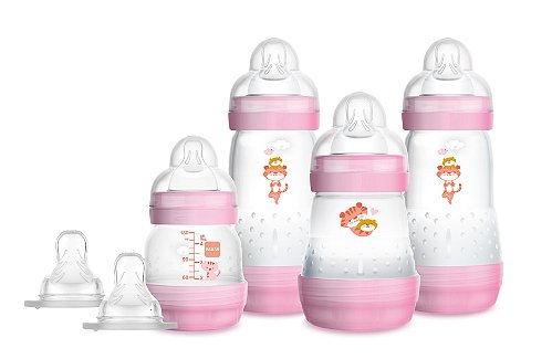 Kit Mamadeira MAM Easy Start First Bottle Anti-Cólica e Auto-Esterilizáveis Menina