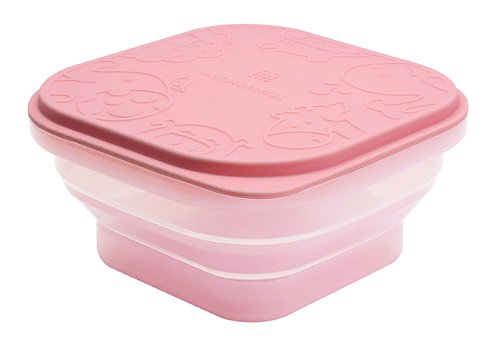 Marmitinha Container Dobrável em Silicone Porquinha - Marcus & Marcus