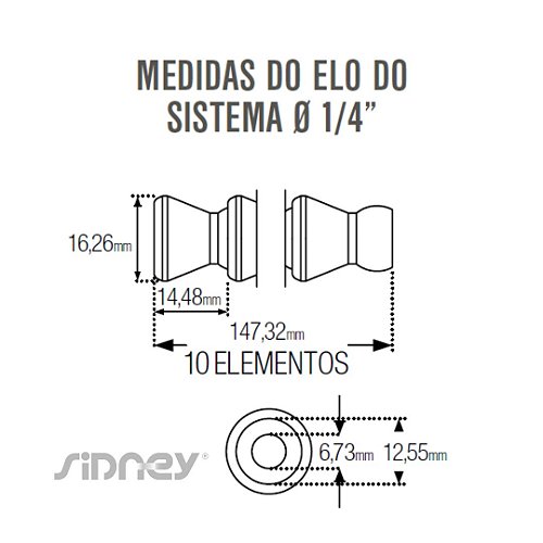 Jogo Elos de Tubo 1/4 Fixoflex Quimatic