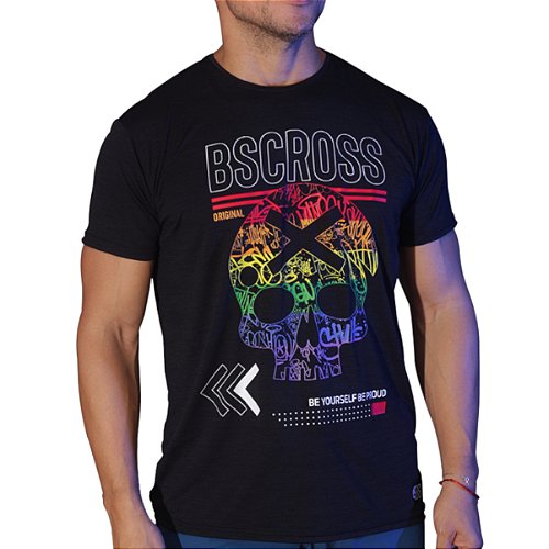 Camiseta Bs Cross Para Crossfit - Pride Skull - Neroazzurro