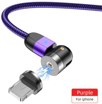 Cabo de carregamento para celular de streamer colorido de sucção magnética  USB para Type-C / USB
