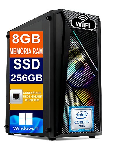 Pc Completo Cpu I5 7500 / Ssd 256gb M2 / 8gb Ddr4 + Monitor