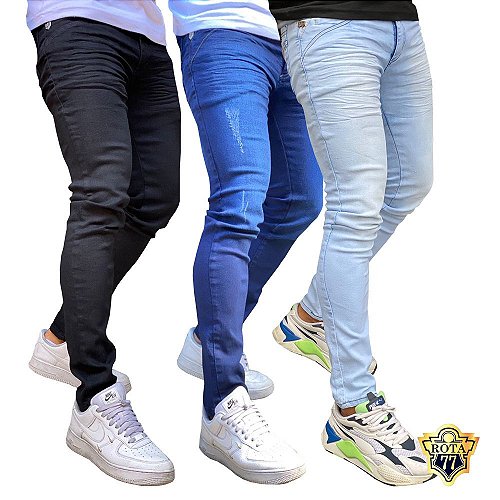 Kit 4 Calça Jeans Masculina Skinny com Lycra (02050911) - ROTA 77 JEANS
