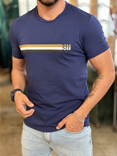 Camiseta Hugo Boss Azul Marinho - New Man Store | Moda Masculina